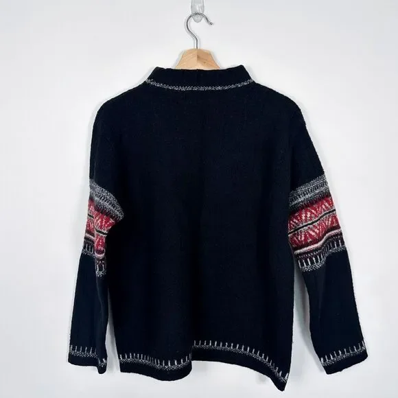 Vintage Highland Glen Made in Scotland Pure New Wool Sweater Sz Small Mock Neck - Picture 3 of 8